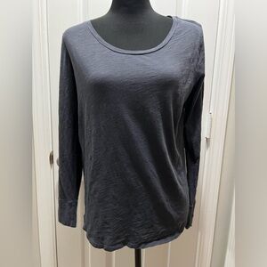 LOFT Vintage Soft LS Grey Top Size Large 100% Cotton